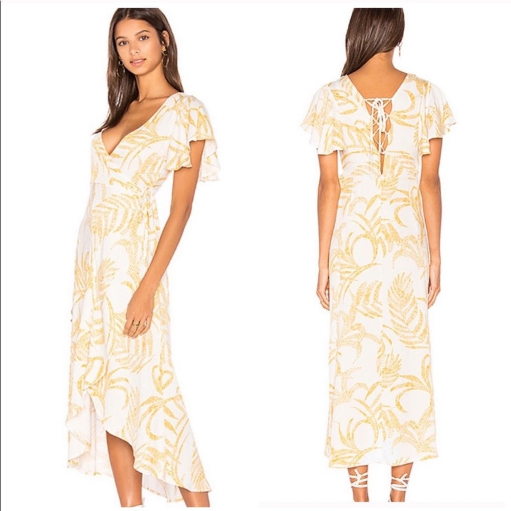 MinkPink palm wrap dress